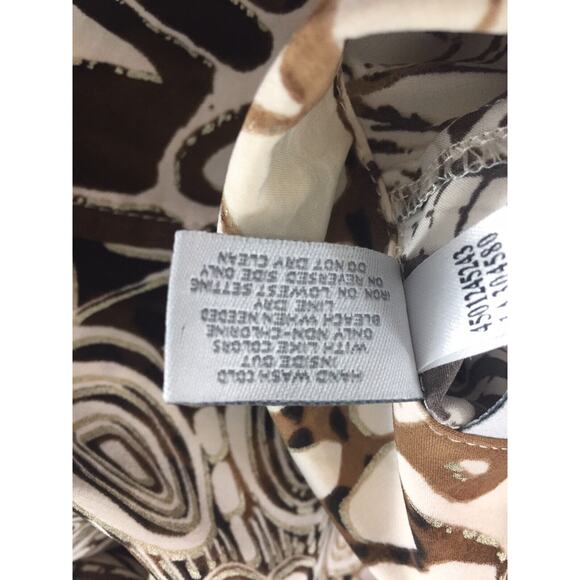 Chico's Zenergy Women's Shirt Jacket Brown Cream Floral Snap Front Size 0 US 4 - Picture 7 of 10